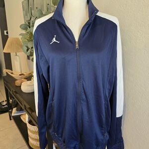 Nike Air Jordan Men's Blue And White Full Zip Track Jacket L